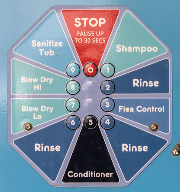 The controls for our Lansford PA dog wash